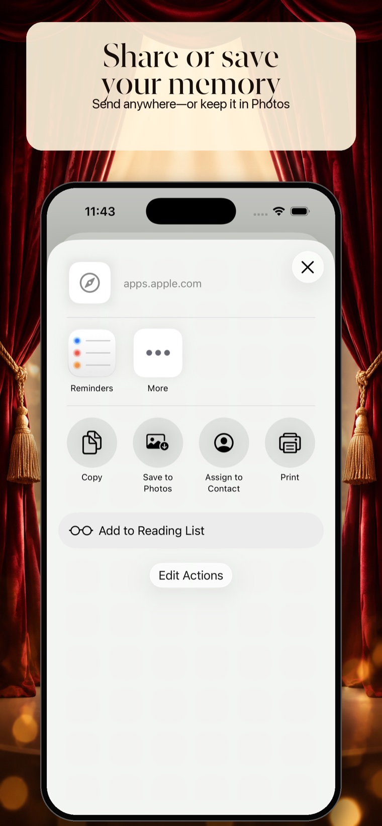 Saving a StageLight theatre memory card to Photos